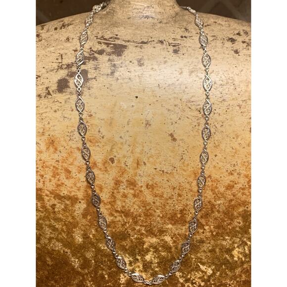 Milor Sterling Silver Filigree Chain Made in Italy 24 Inches - Picture 2 of 8